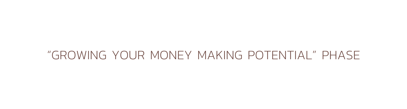 GROWING YOUR MONEY MAKING POTENTIAL PHASE